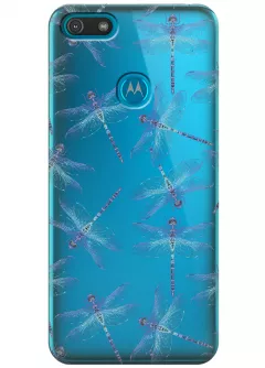 Чехол для Motorola Moto E6 Play - Голубые стрекозы