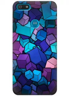 Чехол для Motorola Moto E6 Play - Синие кубы