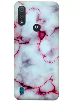 Чехол для Motorola Moto E6s - Розовый мрамор