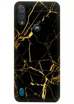 Чехол для Motorola Moto E6s - Золотой мрамор