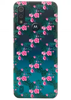 Прозрачный чехол для Motorola Moto E6s - Цветочная лиана