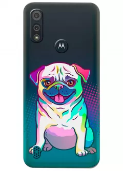 Прозрачный чехол для Motorola Moto E6s - Мопс