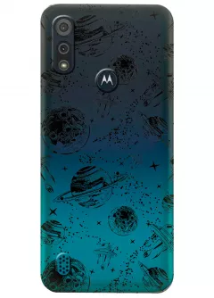Прозрачный чехол для Motorola Moto E6s - Планеты