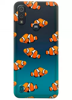 Прозрачный чехол для Motorola Moto E6s - Рыбки
