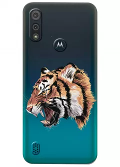 Прозрачный чехол для Motorola Moto E6s - Тигр