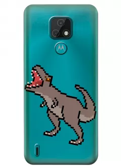 Чехол для Motorola Moto E7 - Пиксельный динозавр