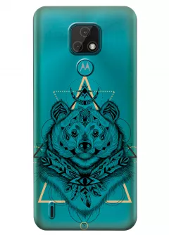 Чехол для Motorola Moto E7 - Медведь индеец