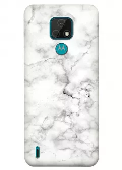 Чехол для Motorola Moto E7 - Белый мрамор