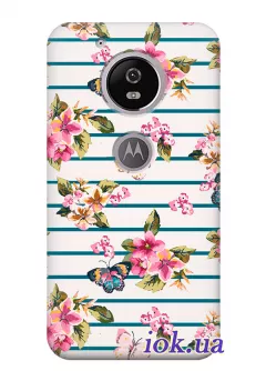 Чехол для Motorola Moto G5 - Ноты из цветов