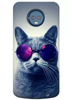 Чехол для Motorola Moto G6 - Кот в очках