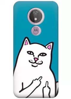Чехол для Motorola Moto G7 Power - Кот с факами