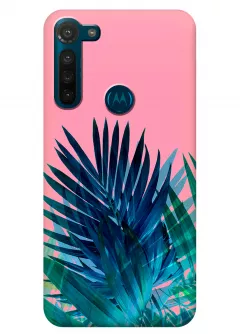 Чехол для Motorola Moto G8 - Тропические листья