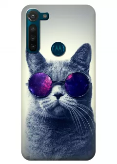 Чехол для Motorola Moto G8 - Кот в очках