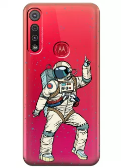 Прозрачный чехол для Moto G8 Play - Веселый космонавт