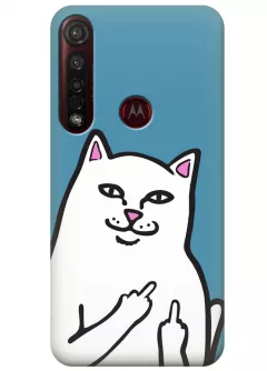 Чехол для Motorola Moto G8 Plus - Кот с факами