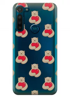 Чехол для Motorola Moto G8 Power - Влюбленные медведи