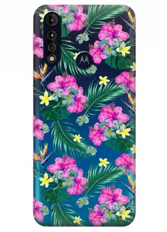 Чехол для Motorola Moto G8 Power Lite - Тропические цветы