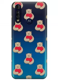 Чехол для Motorola Moto G8 Power Lite - Влюбленные медведи