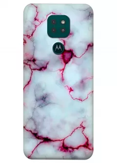 Чехол для Motorola Moto G9 - Розовый мрамор
