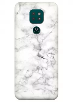 Чехол для Motorola Moto G9 - Белый мрамор