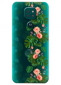 Чехол для Motorola Moto G9 - Тропические листья