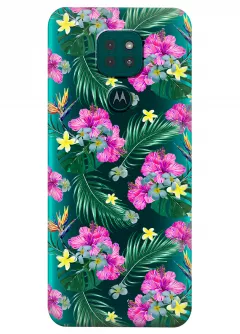 Чехол для Motorola Moto G9 - Тропические цветы