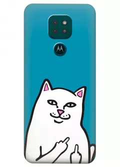 Чехол для Motorola Moto G9 Play - Кот с факами