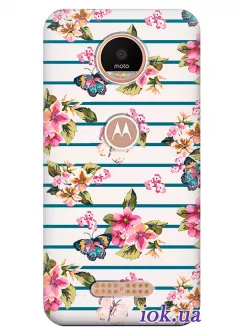 Чехол для Motorola Moto Z Play - Ноты из цветов