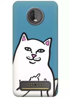 Чехол для Motorola Moto Z4 - Кот с факами
