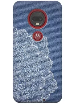 Чехол для Motorola Moto G7 - Джинсовый узор