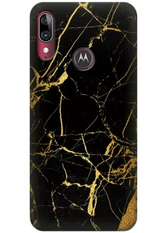 Чехол для Motorola Moto E6 Plus - Золотой мрамор