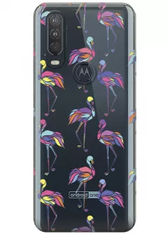 Чехол для Motorola One Action - Экзотические птицы