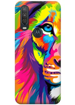 Чехол для Motorola One Action - Красочный лев
