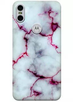 Чехол для Motorola One - Розовый мрамор