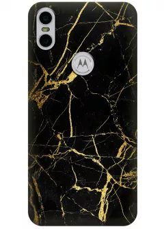 Чехол для Motorola One - Золотой мрамор