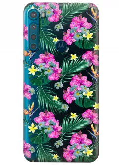 Чехол для Motorola One Fusion - Тропические цветы
