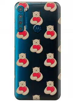 Чехол для Motorola One Fusion - Влюбленные медведи
