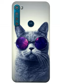 Чехол для Motorola One Fusion - Кот в очках