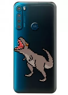 Чехол для Motorola One Fusion Plus - Пиксельный динозавр