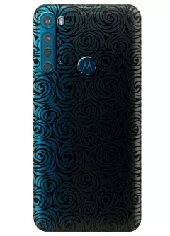 Чехол для Motorola One Fusion Plus - Черные узоры