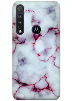 Чехол для Motorola One Macro - Розовый мрамор