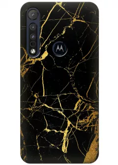 Чехол для Motorola One Macro - Золотой мрамор