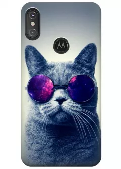 Чехол для Motorola One Power - Кот в очках