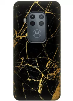 Чехол для Motorola One Zoom - Золотой мрамор
