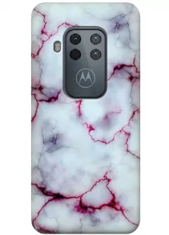 Чехол для Motorola One Zoom - Розовый мрамор
