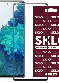 Защитное стекло SKLO 3D (full glue) для Samsung Galaxy S20 FE, Черный