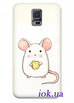 Чехол для Galaxy S5 Plus - Белый мышонок