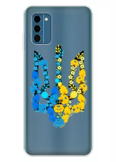 Чехол для Nokia C300 из прозрачного силикона - Герб Украины в цветах