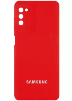 Чехол Silicone Cover Full Camera (AA) для Samsung Galaxy A03s, Красный / Red