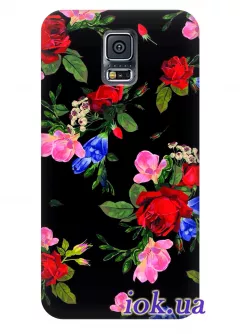 Чехол для Galaxy S5 Plus - Шикарные цветы